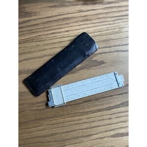 Vintage Frederick Post Versalog Slide 1460 Leather Case Engineering Tools